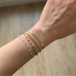 Madewell gold stainless steel chain bracelet dainty snake herringbone